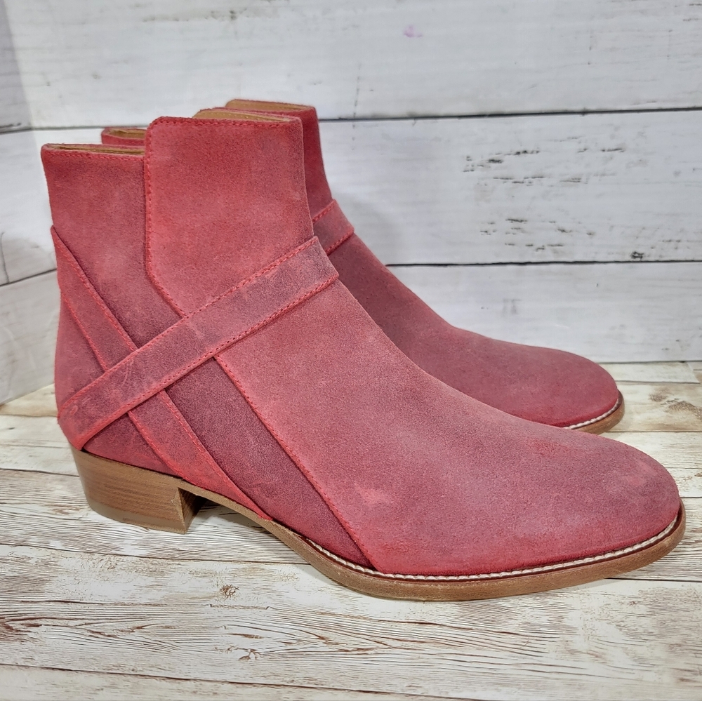 Grand Voyage Bowie Mid Ankle Red Oiled Suede Boots Men's Size 9